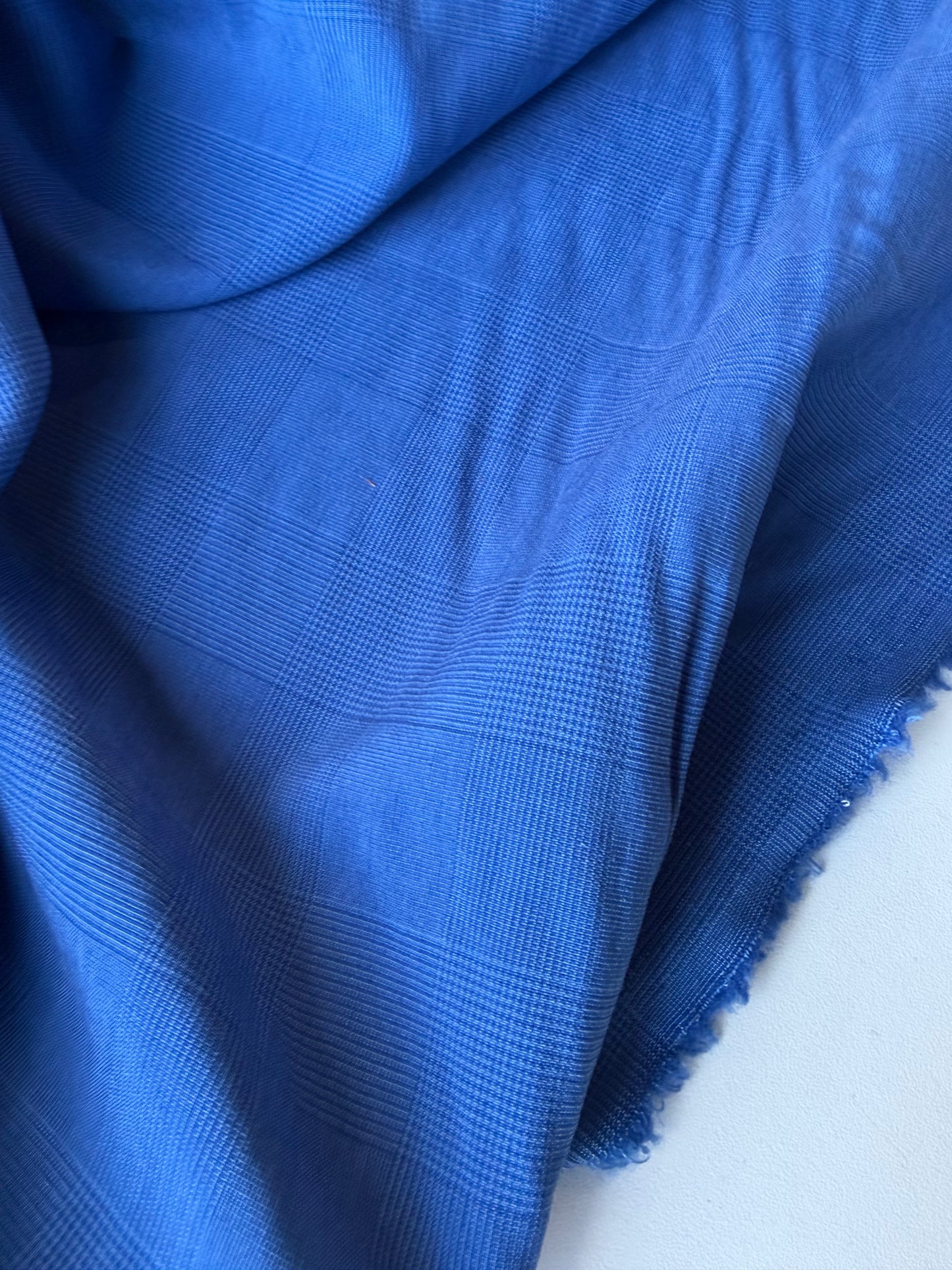 MIA 042 cobalt blue Prince of Wales suiting fabric