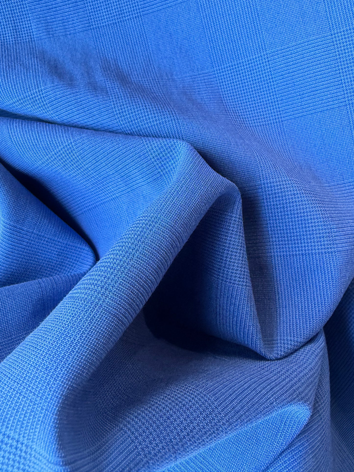 MIA 042 cobalt blue Prince of Wales suiting fabric