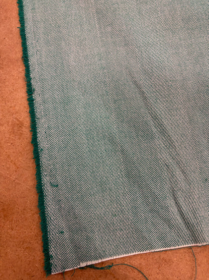 KELLY 013 green herringbone stretch fabric