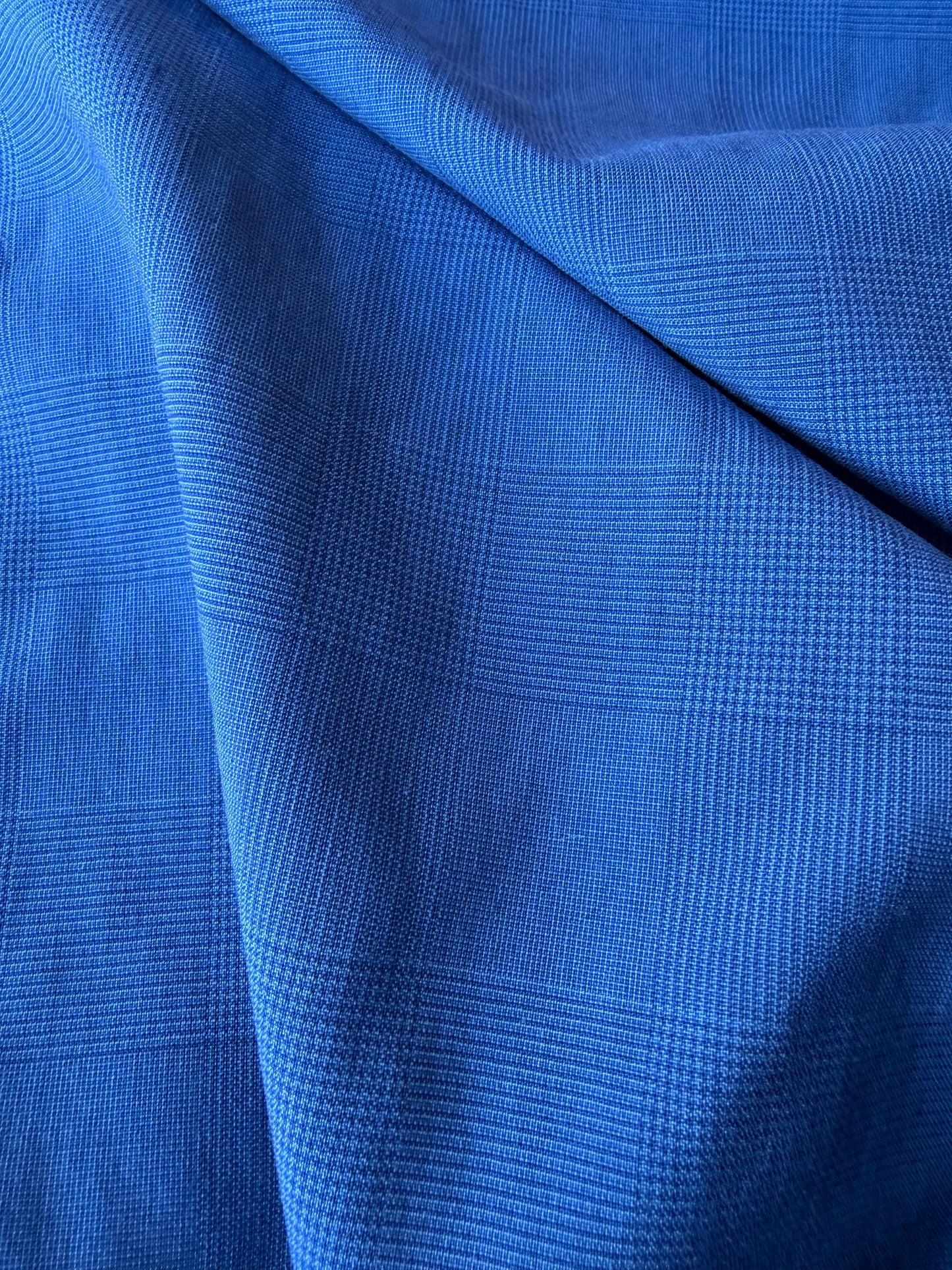 MIA 042 cobalt blue Prince of Wales suiting fabric