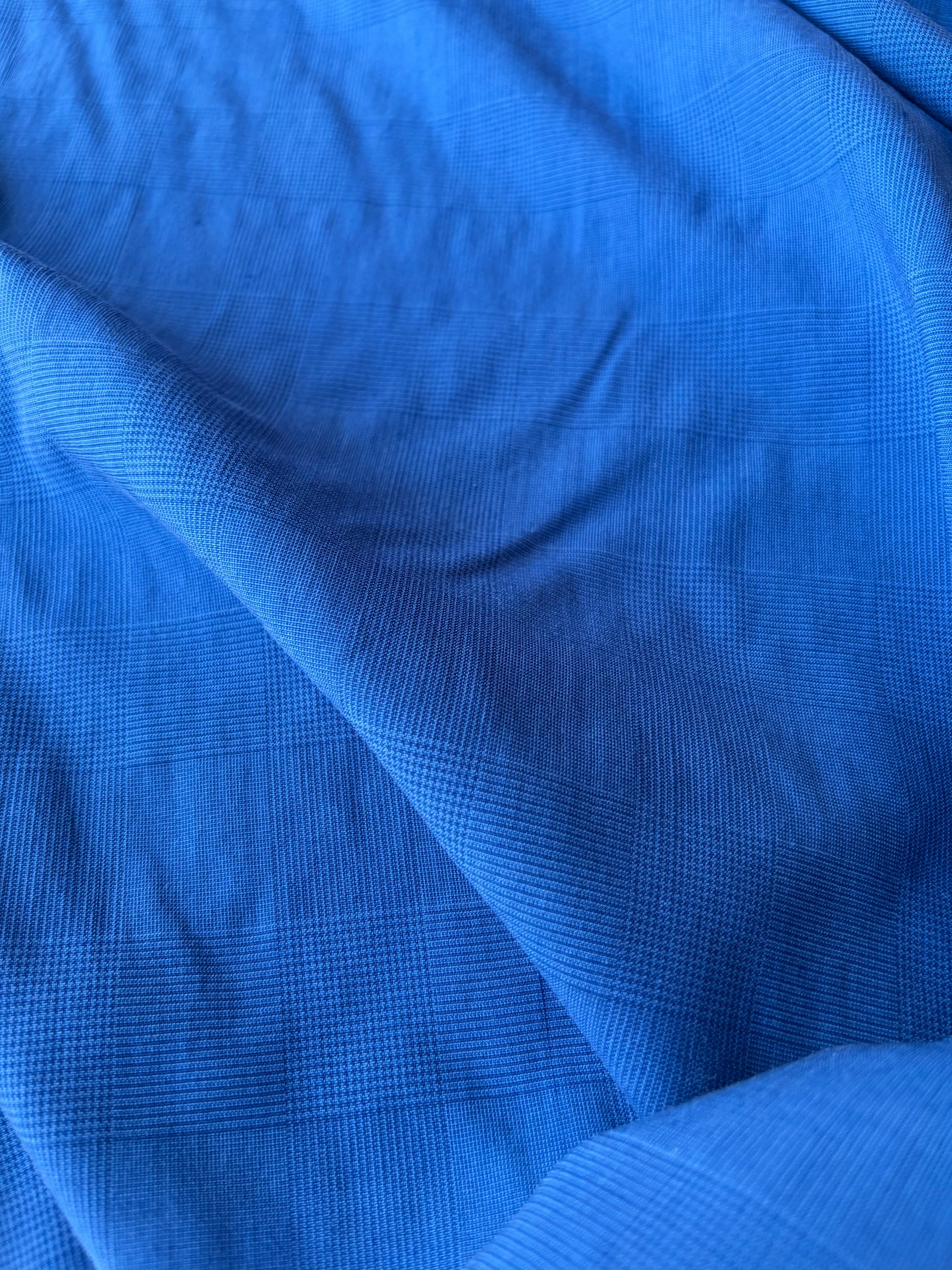 MIA 042 cobalt blue Prince of Wales suiting fabric