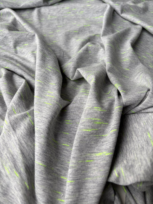ELENA 019 viscose jersey with fluo green spots