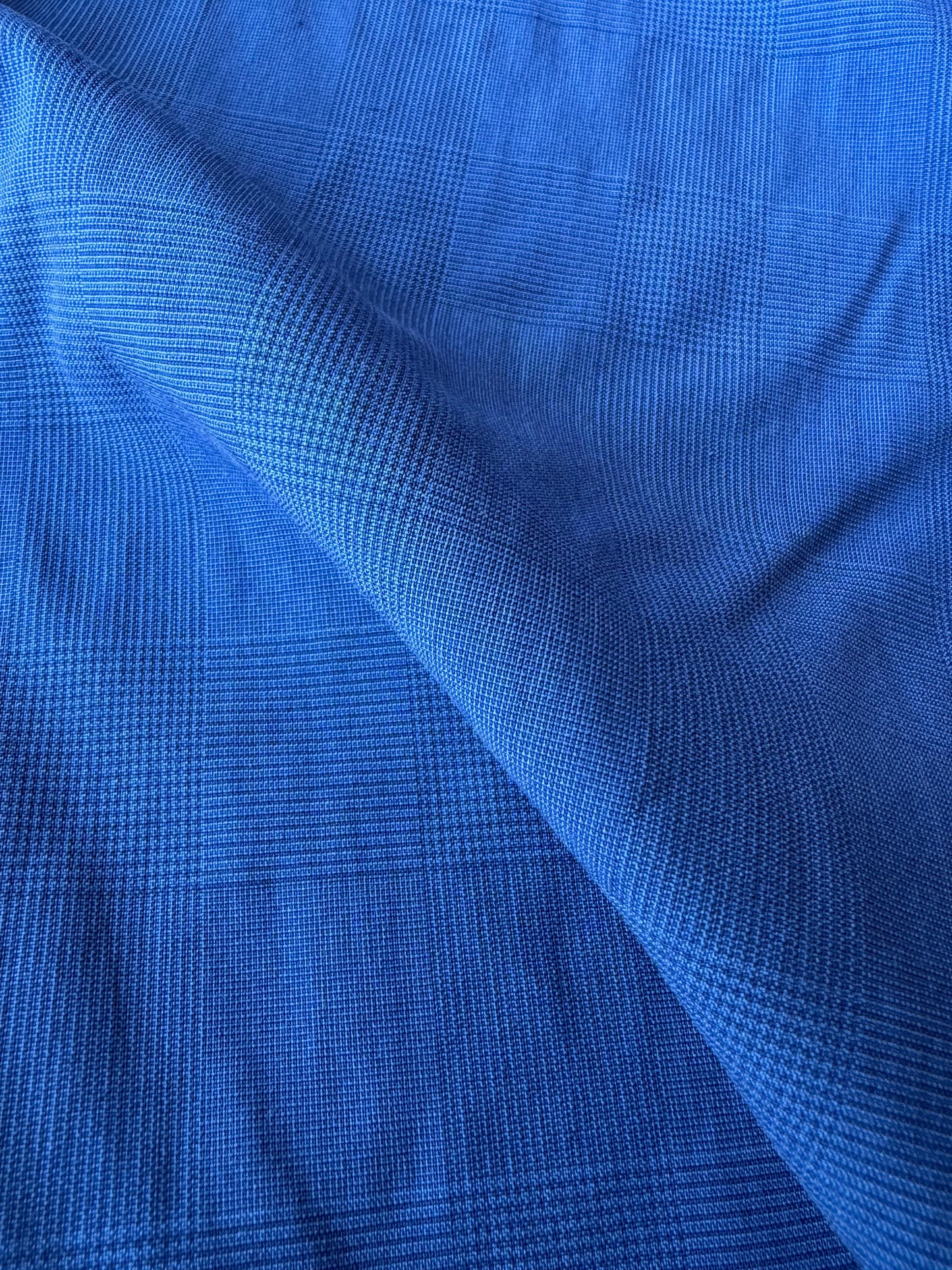 MIA 042 cobalt blue Prince of Wales suiting fabric