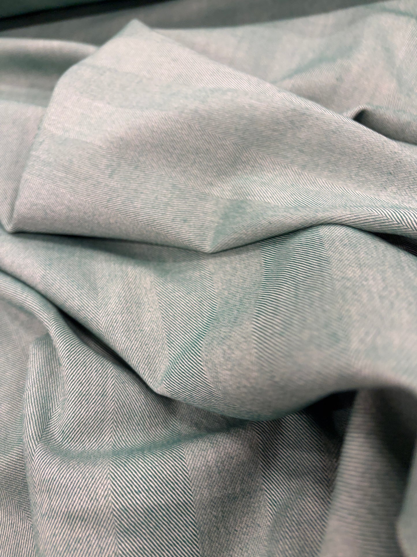 KELLY 013 green herringbone stretch fabric