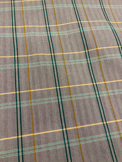 KELLY 015 green checkered herringbone stretch fabric