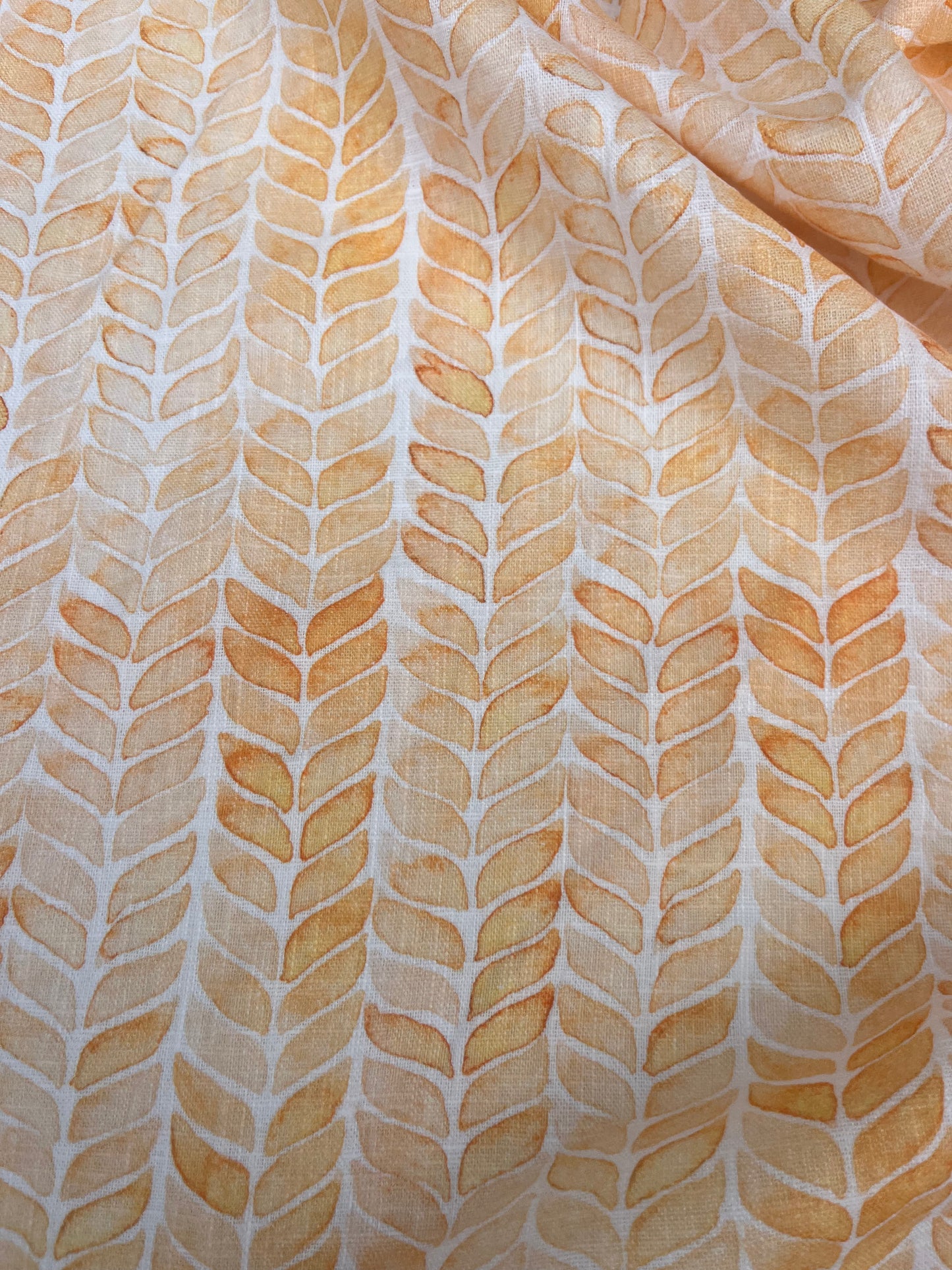 TERESA 024 Linen washed orange vintage print