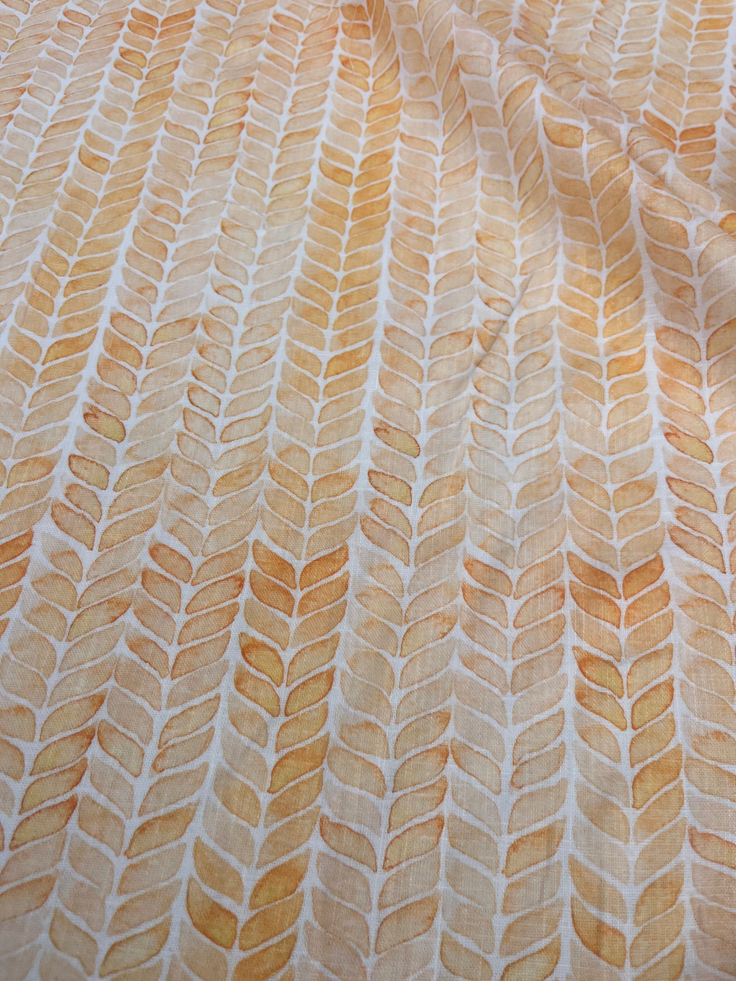 TERESA 024 Linen washed orange vintage print