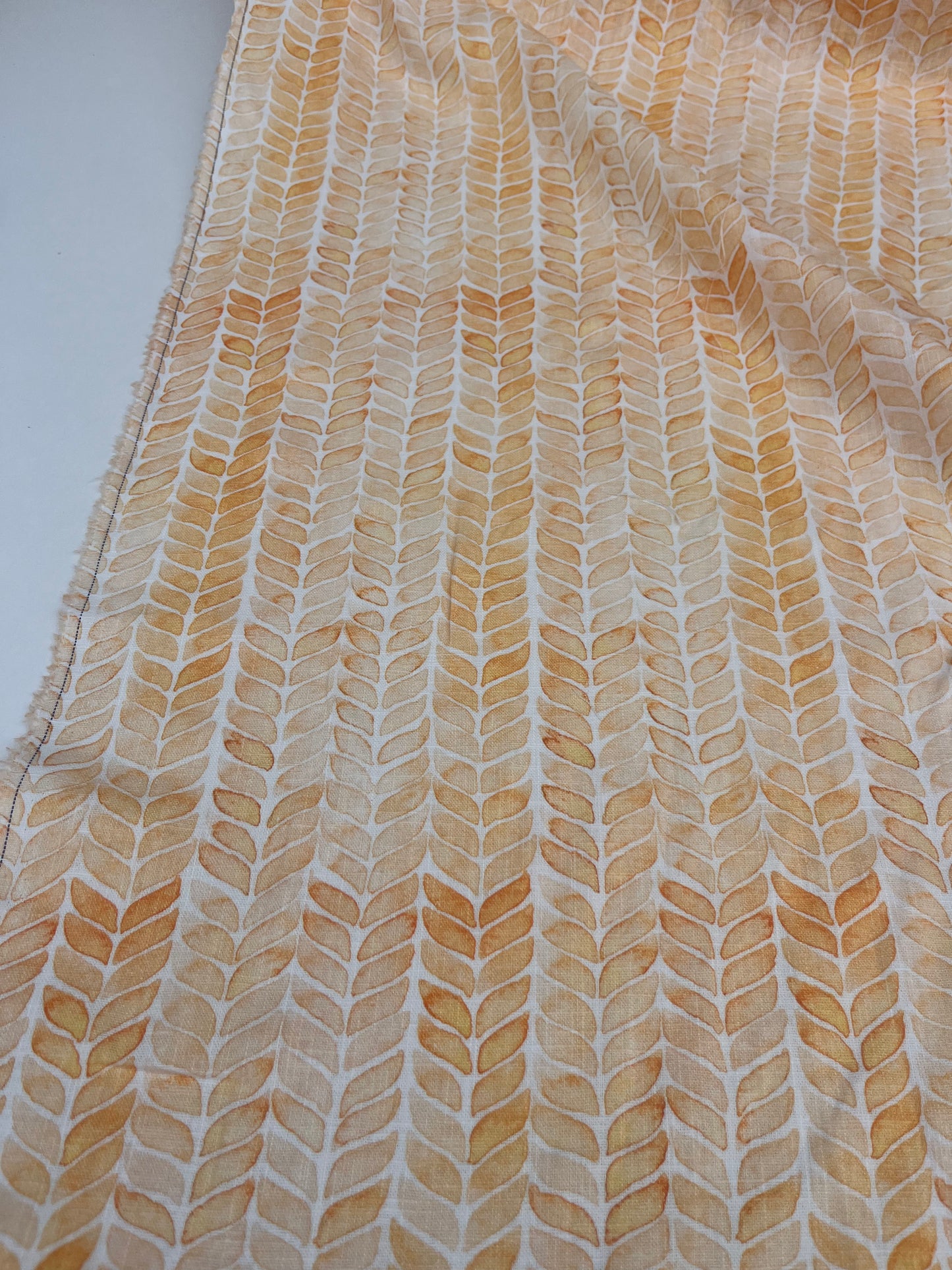 TERESA 024 Linen washed orange vintage print