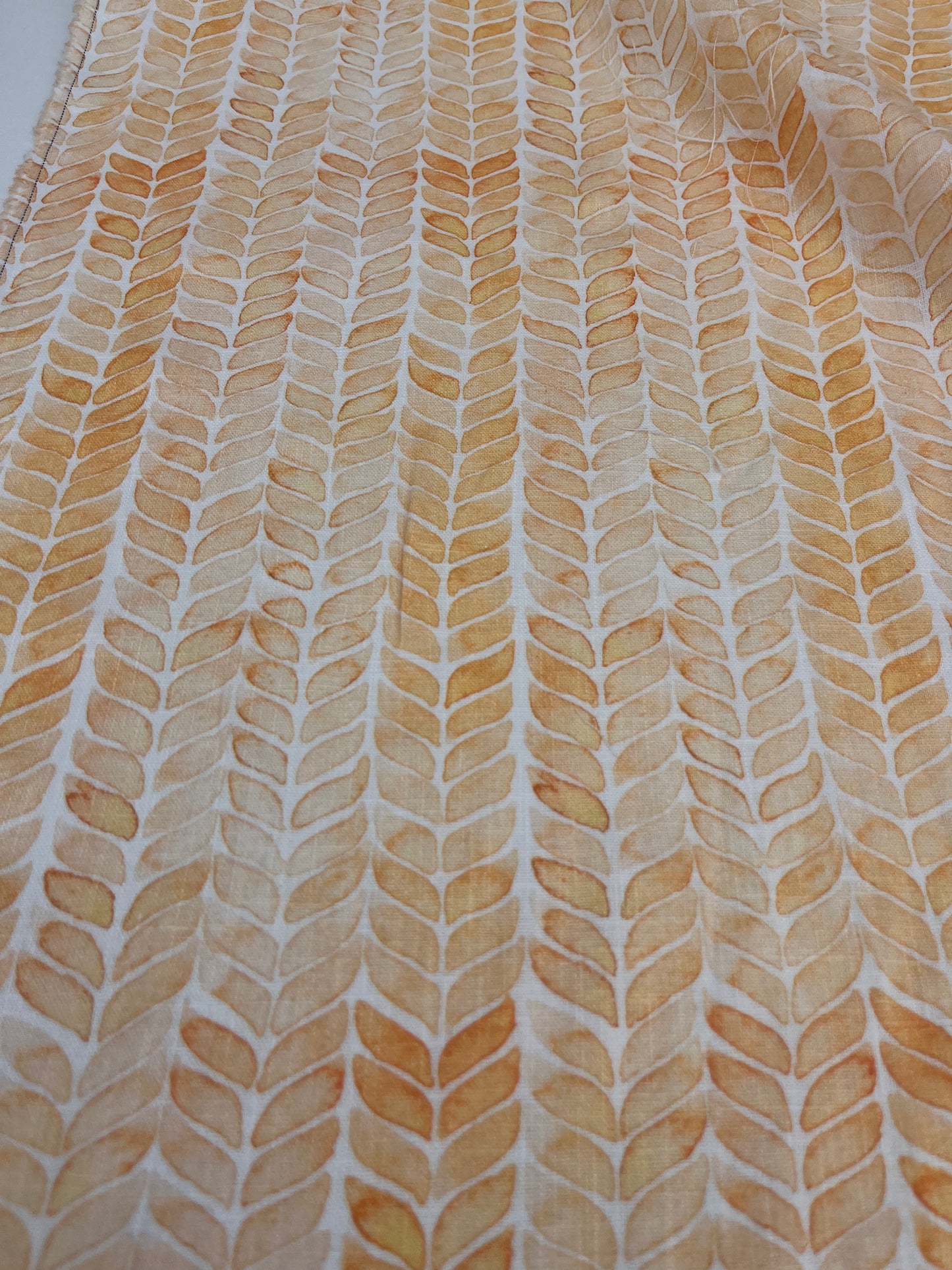 TERESA 024 Linen washed orange vintage print