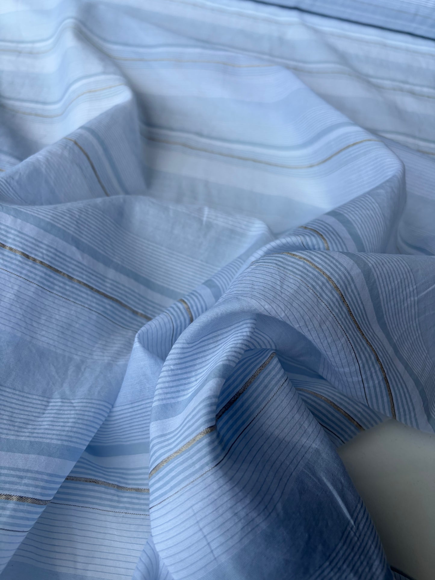 SUMMER STRIPES 007 light blue viscose voile stripes