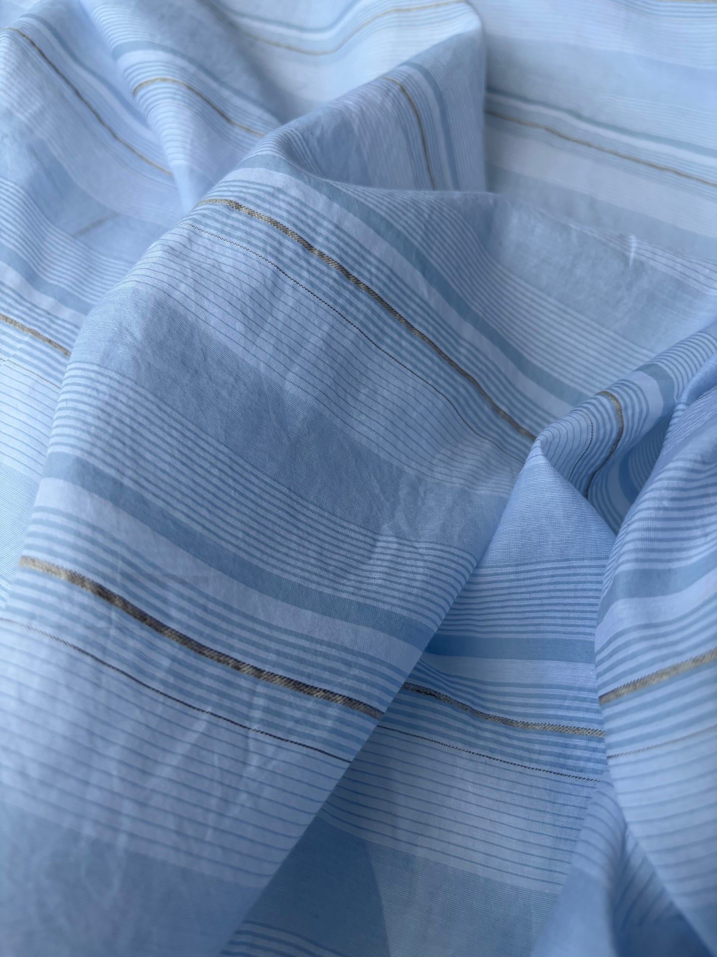 SUMMER STRIPES 007 light blue viscose voile stripes