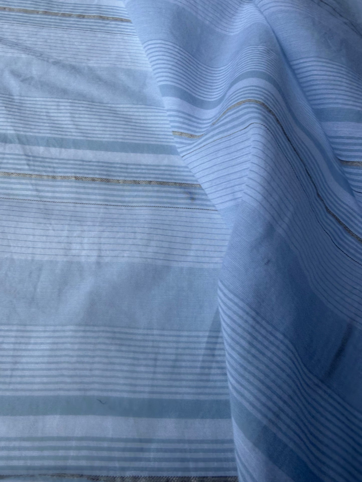 SUMMER STRIPES 007 light blue viscose voile stripes