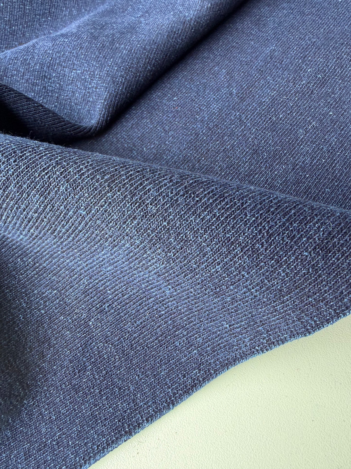 AMI 010 heavy jersey rib indigo dyed
