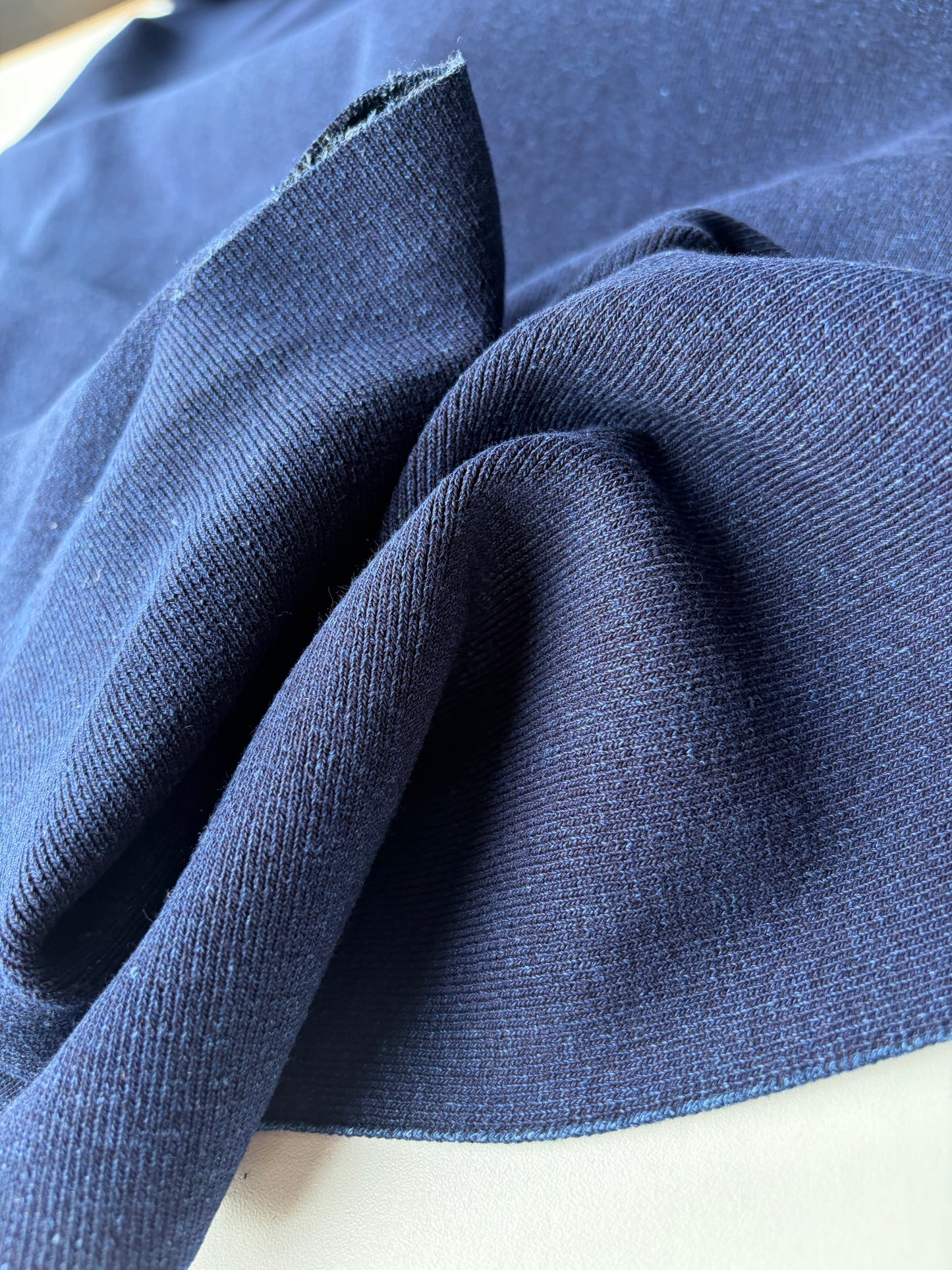 AMI 010 heavy jersey rib indigo dyed