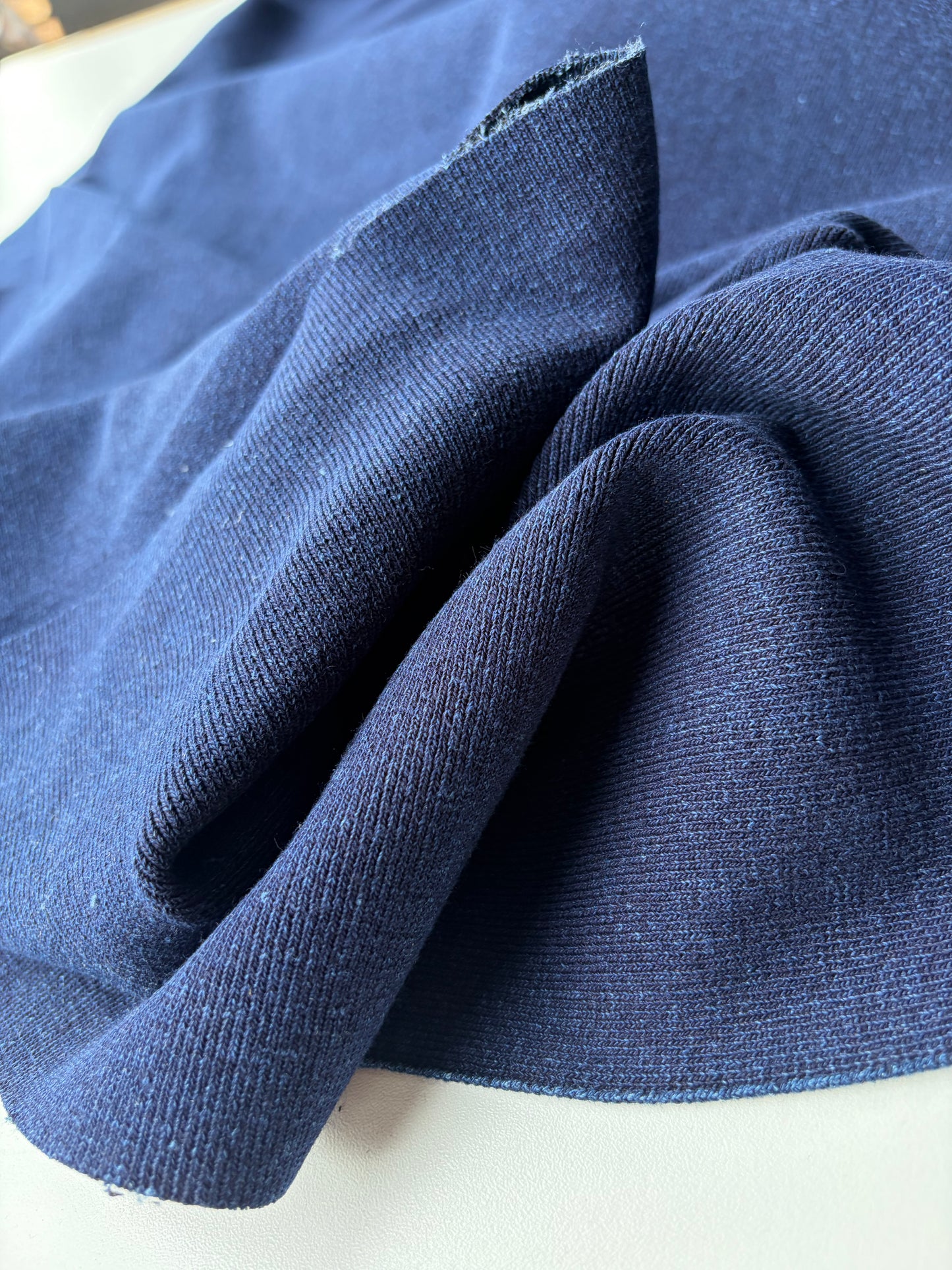 AMI 010 heavy jersey rib indigo dyed