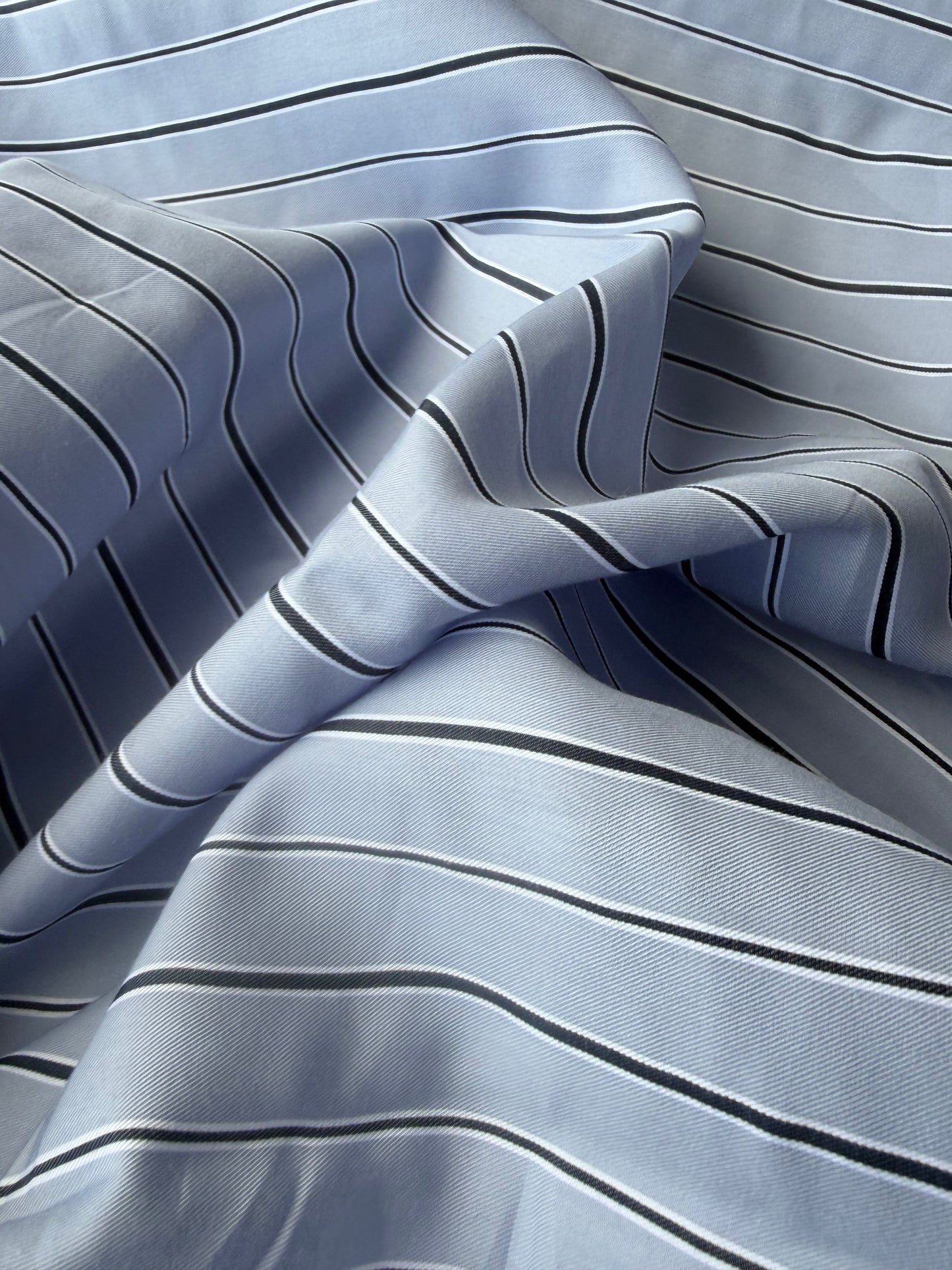 SUMMER STRIPES 009 indigo viscose voile stripes