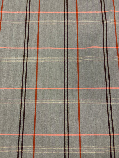 KELLY 024 brown checkered herringbone stretch fabric