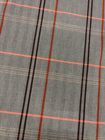 KELLY 024 brown checkered herringbone stretch fabric