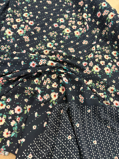 KELLY 026 crêpe georgette  floral print  single border