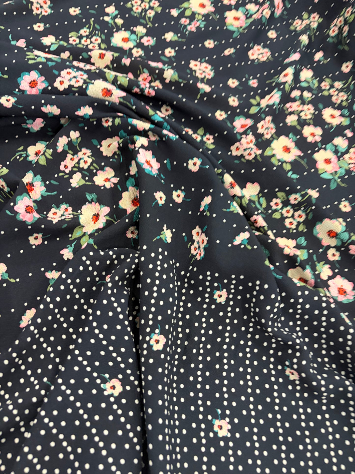 KELLY 026 crêpe georgette  floral print  single border