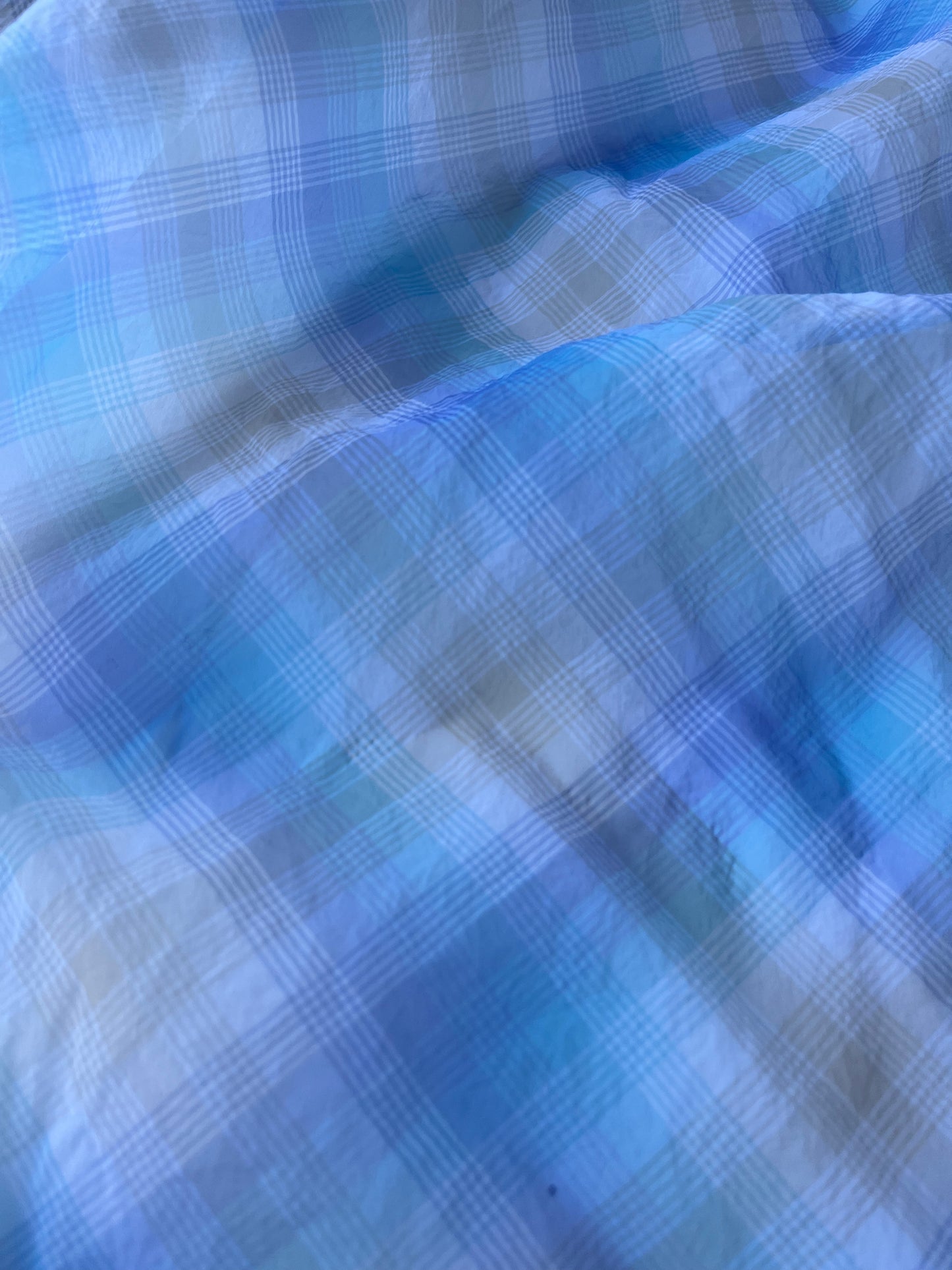 KLAAS 021 shiny transparent organza check blue