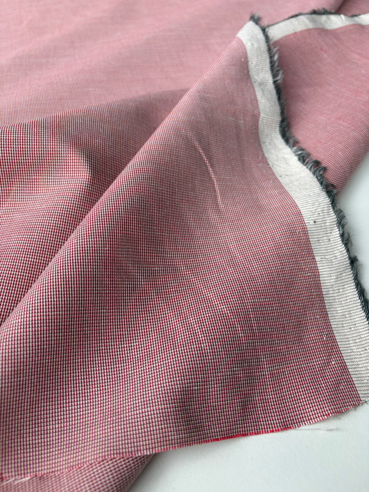 AMI 012 yarn dyed cotton/ linen check red/white
