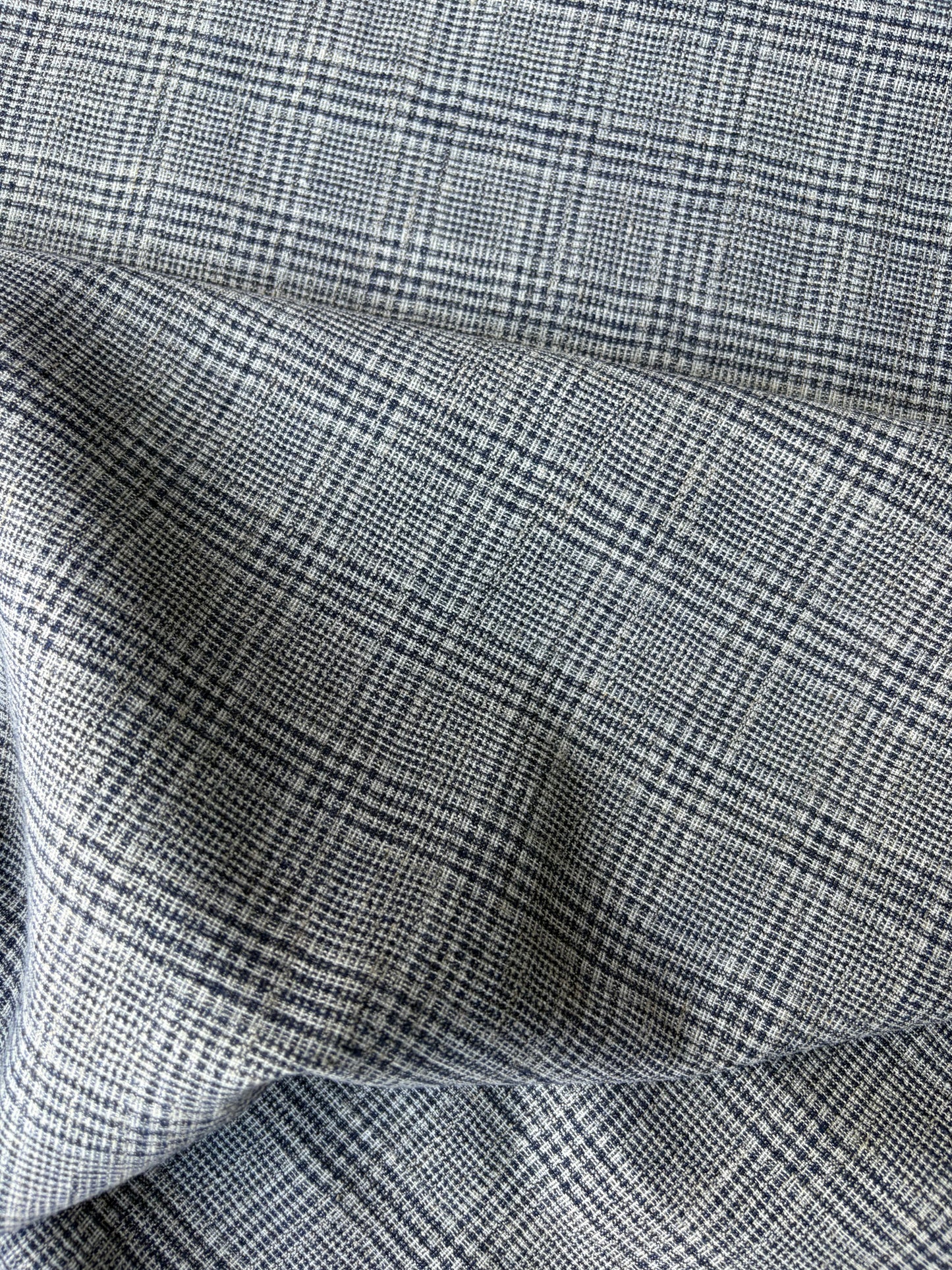 SUMMER STRIPES 011 cotton/linnen Prince of Wales indigo