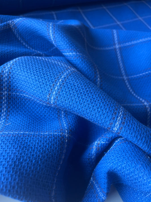 KLAAS 022 heavy cotton check royal blue