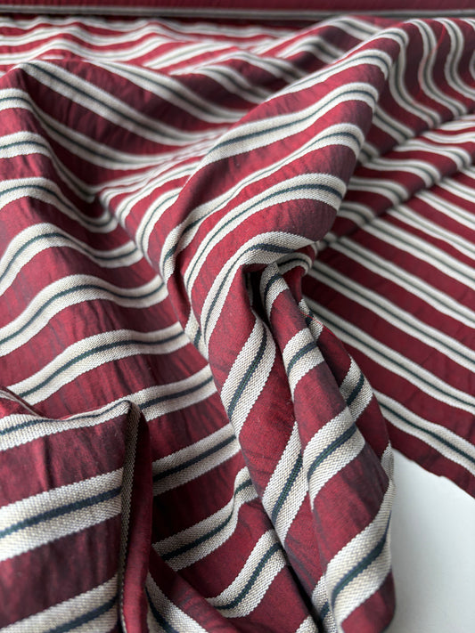 AMI 013 yarn dyed cotton stripes Black/white
