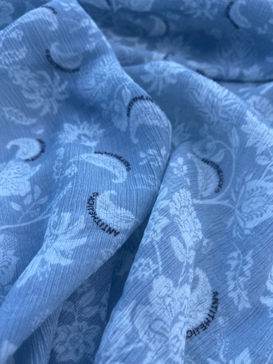 HERA 009 crepon viscose jacobean flower multi blue