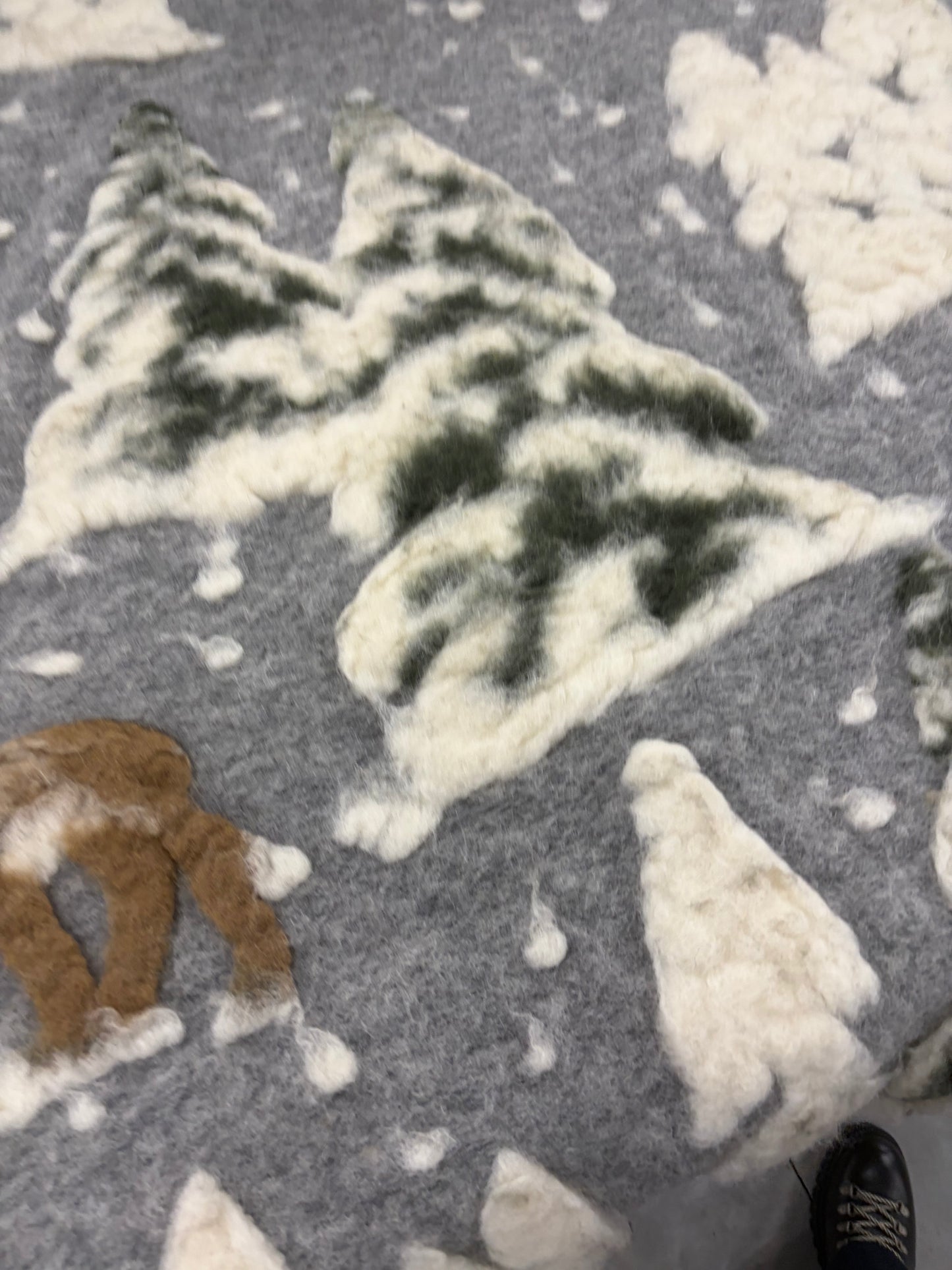 RHINO 003 heavy boiled wool with applicated snowy landscape