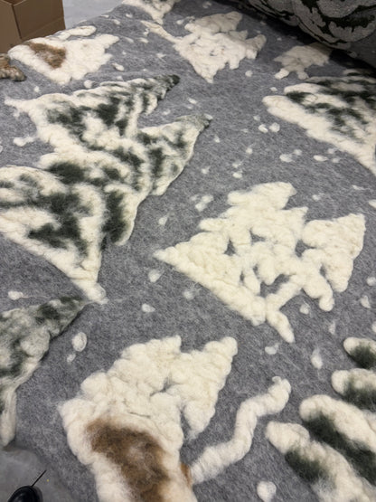 RHINO 003 heavy boiled wool with applicated snowy landscape