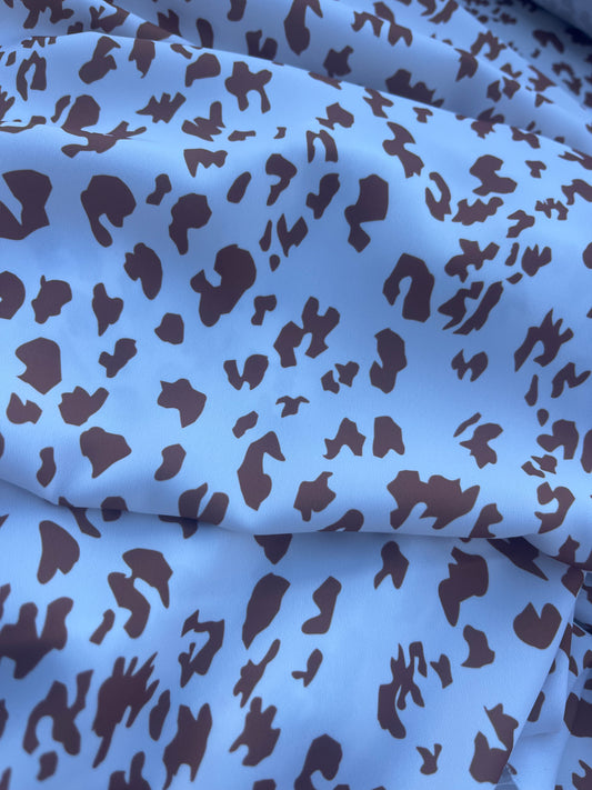 HERA 011  satin animal print white/cognac
