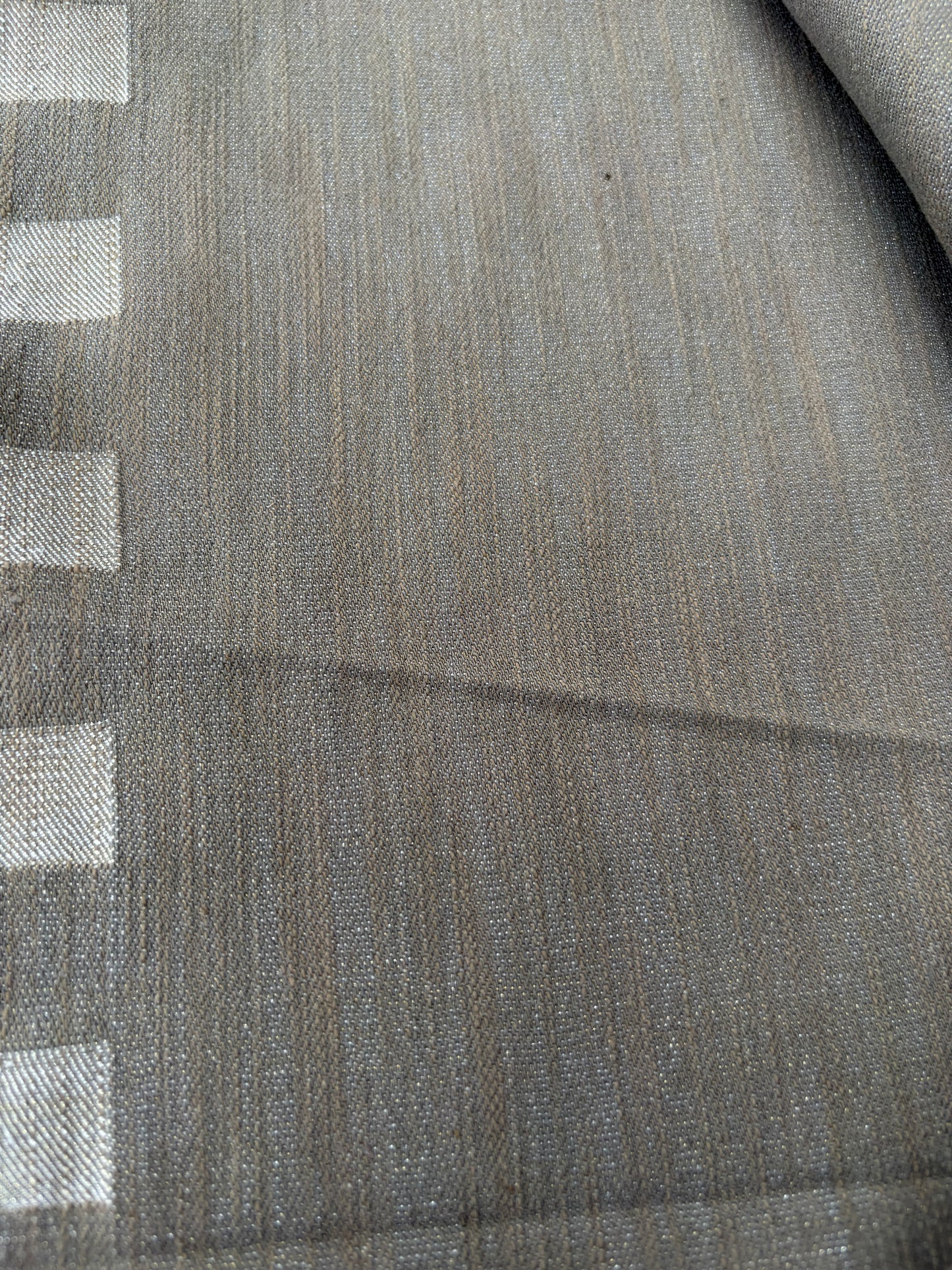 JEANS DROP 004 khaky with woven lurex raw stretch denim