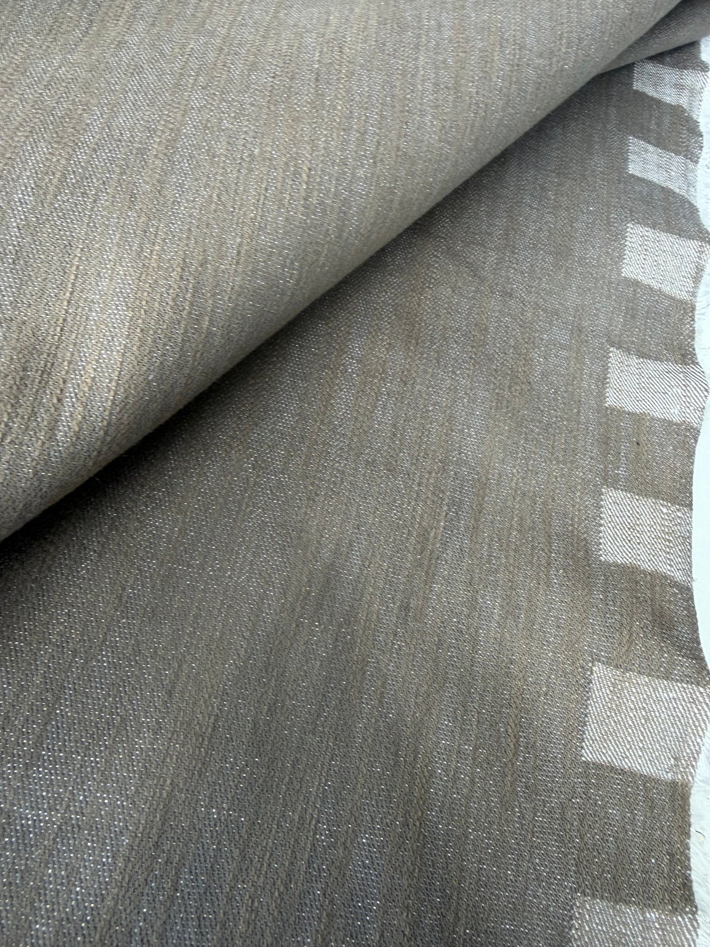 JEANS DROP 004 khaky with woven lurex raw stretch denim
