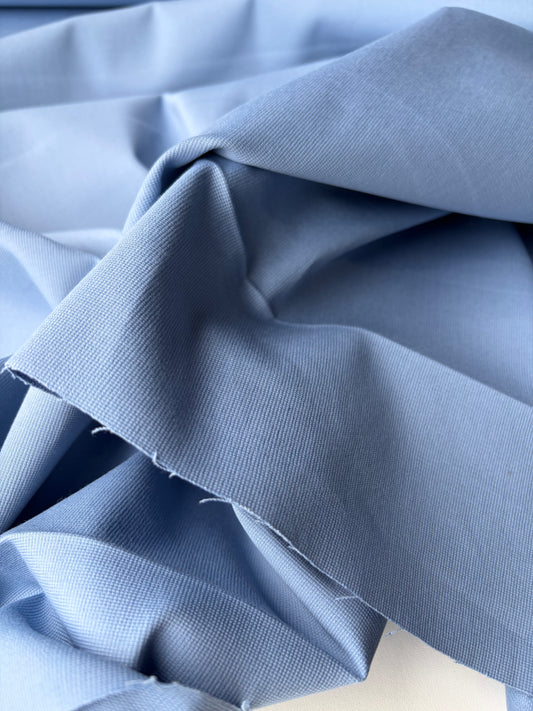 AMI 025 cotton stretch dobby stripes light blue
