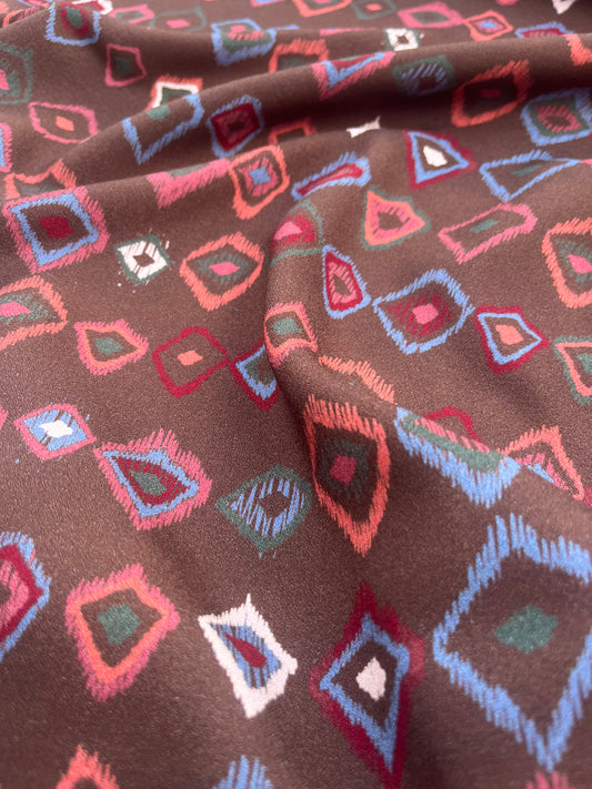 HERA 026 viscose crêpe hand drawn ethnic triangles