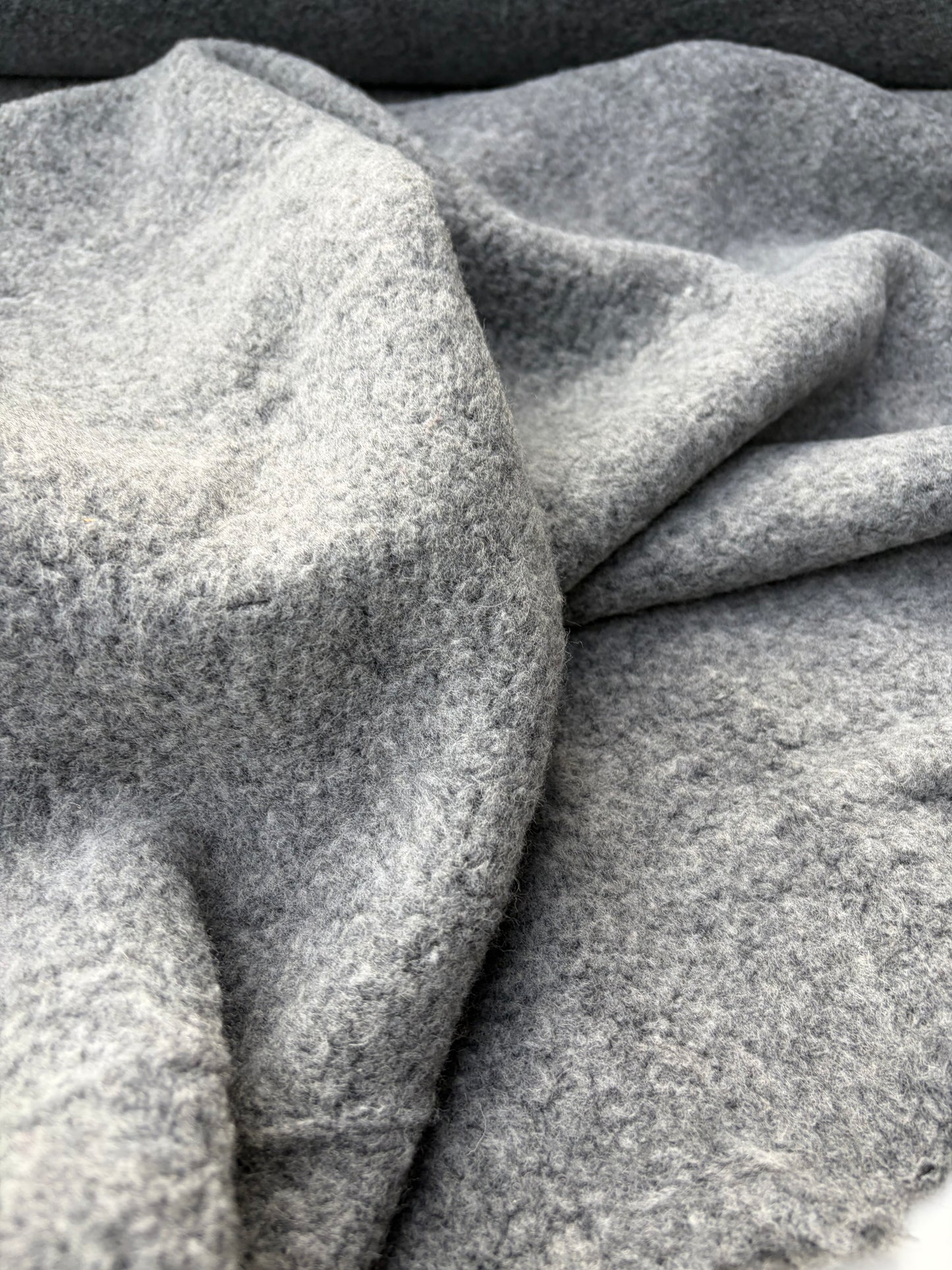WILD WOOL 001 mid grey boiled wool