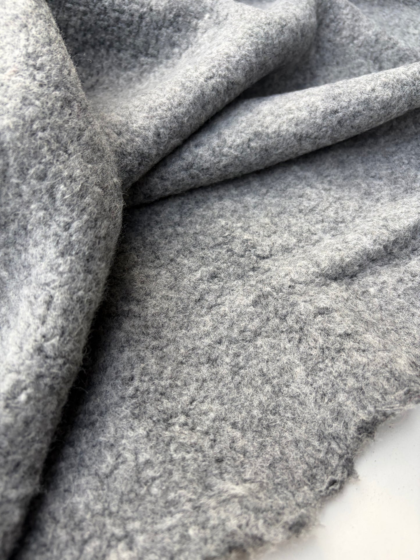 WILD WOOL 001 mid grey boiled wool