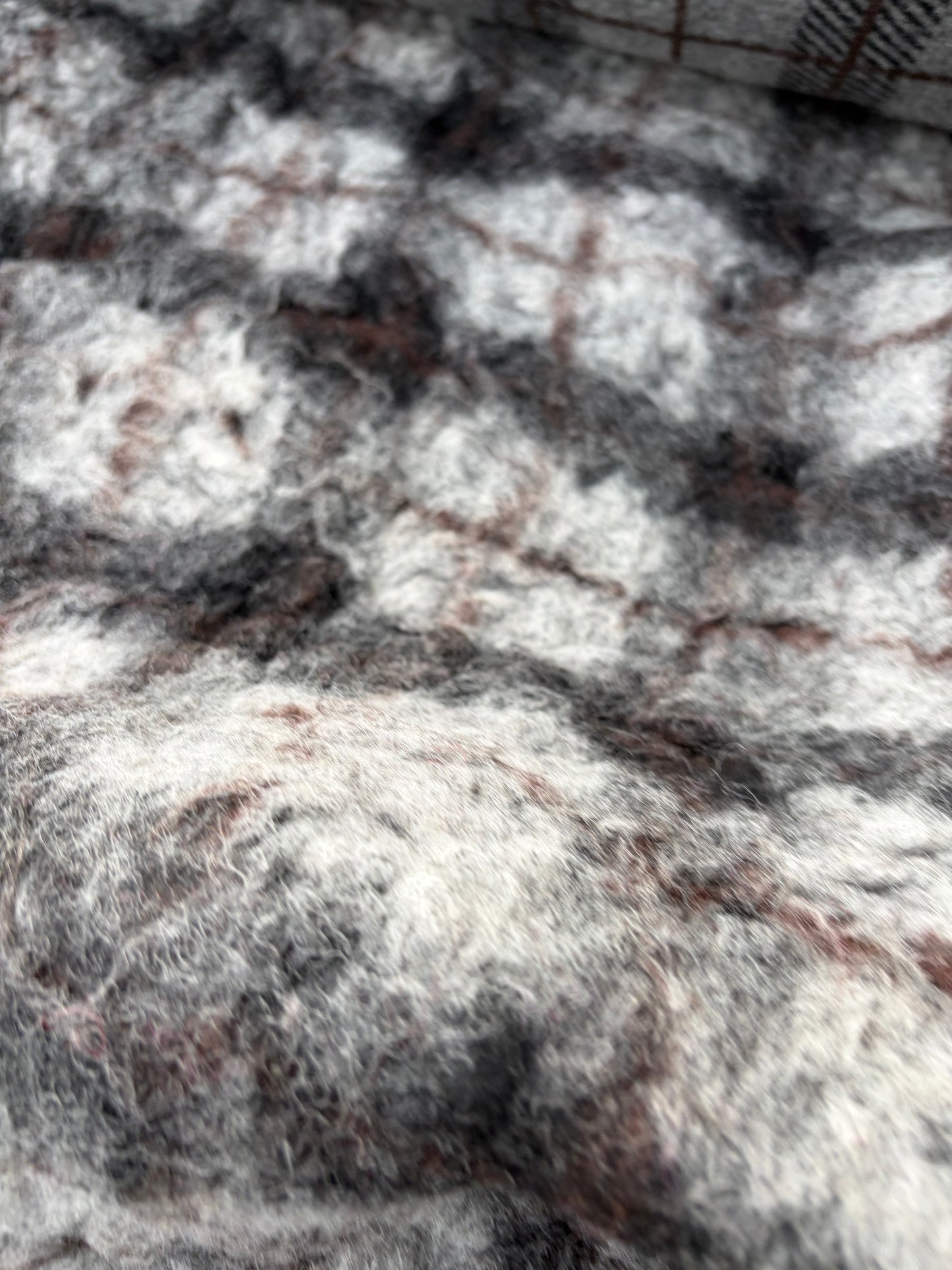 WILD WOOL 002 grey checkered heavy boiled wool