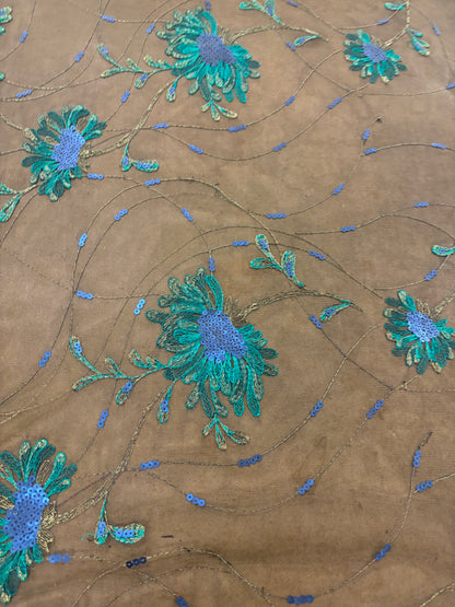 RHINO 020 mesh multicolour embroidery
