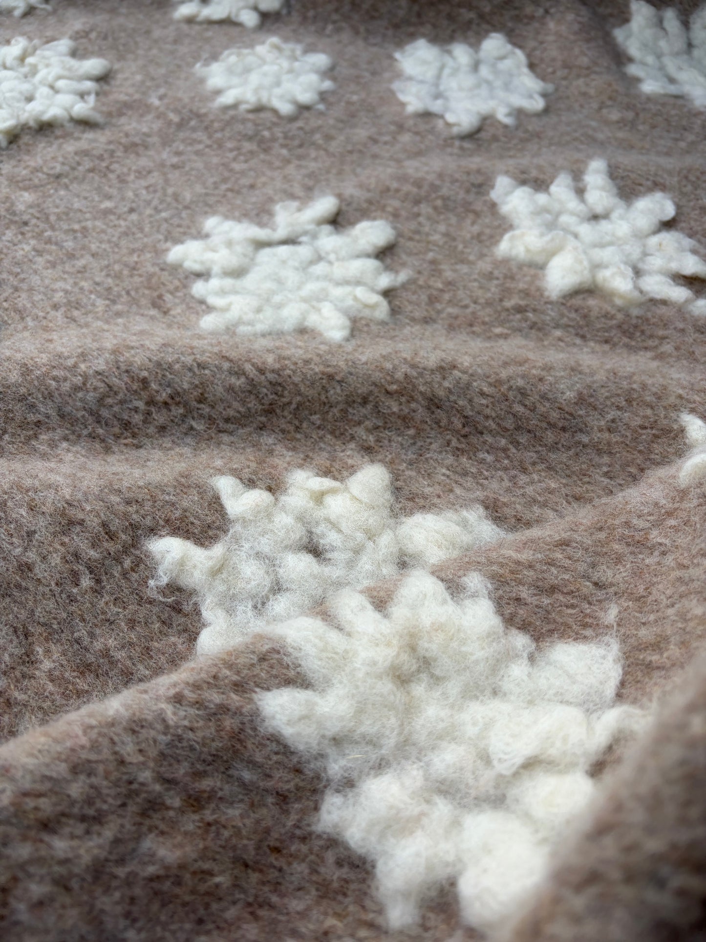 WILD WOOL 004 heavy boiled wool with applicated design