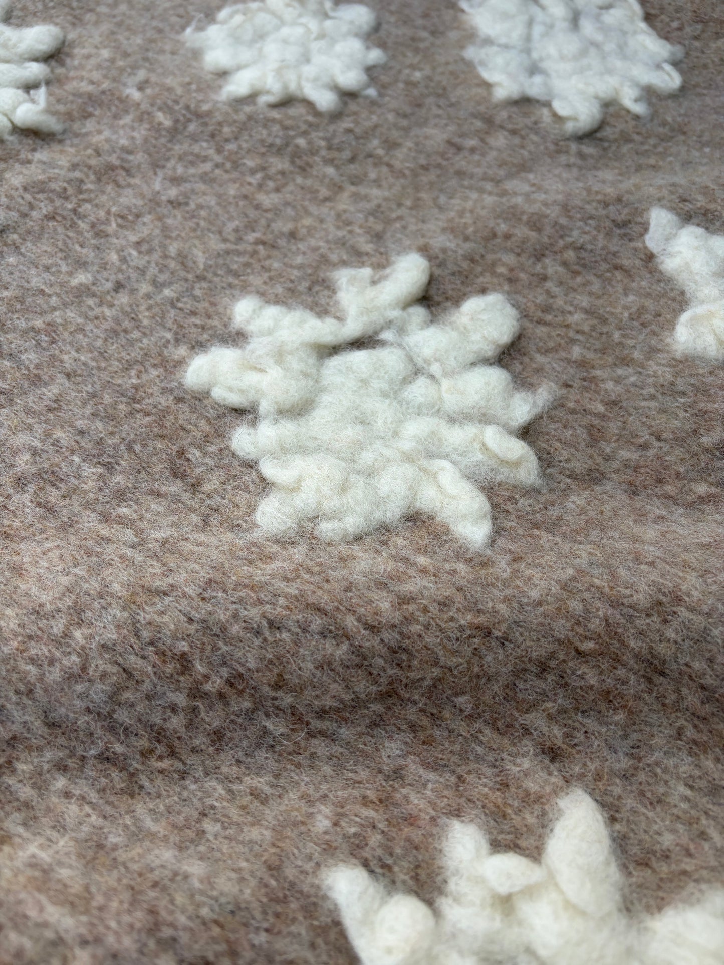 WILD WOOL 004 heavy boiled wool with applicated design
