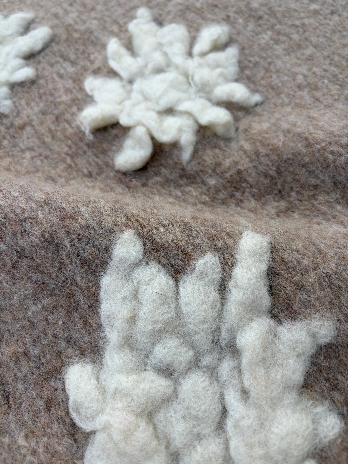 WILD WOOL 004 heavy boiled wool with applicated design