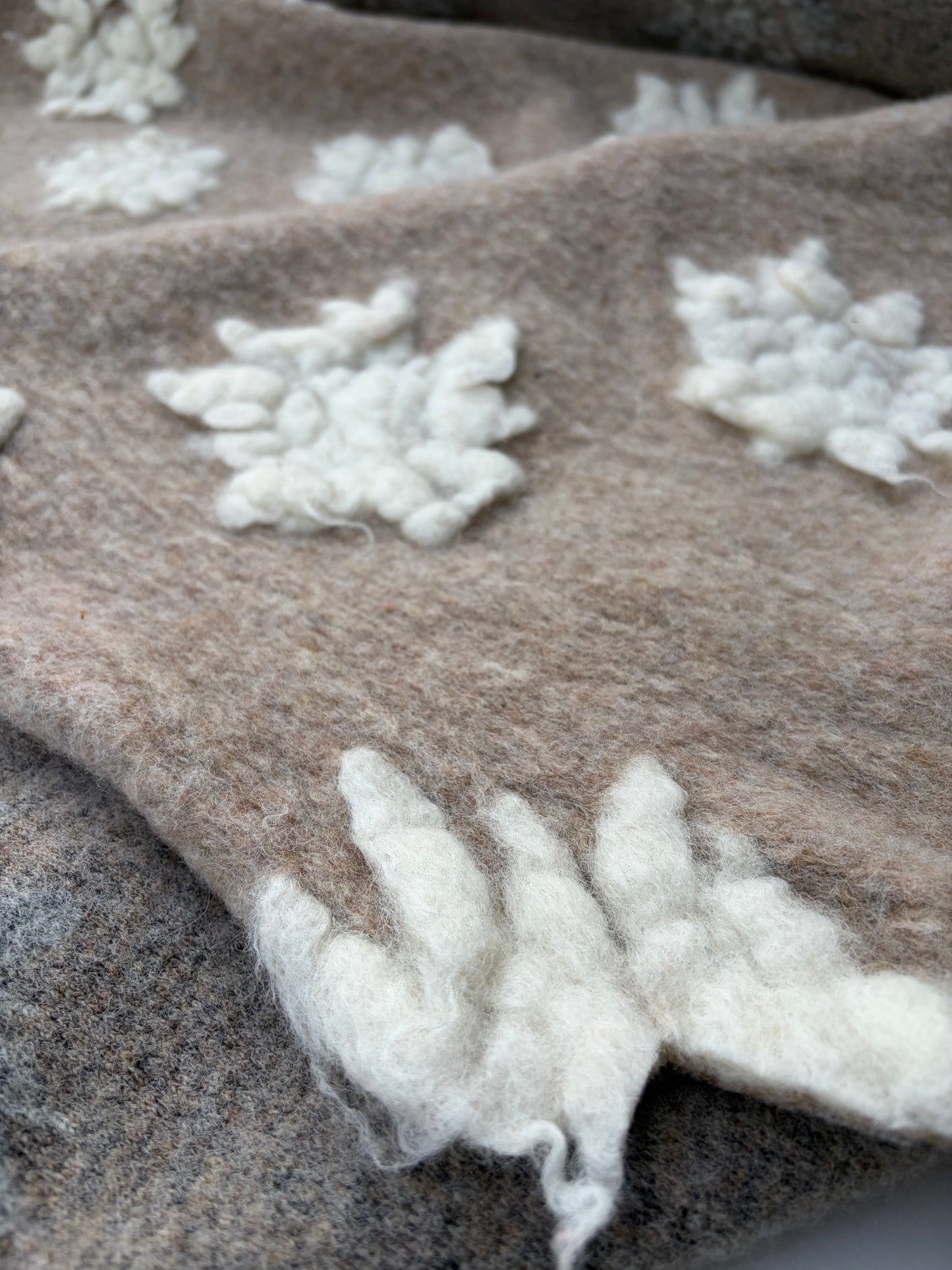 WILD WOOL 004 heavy boiled wool with applicated design