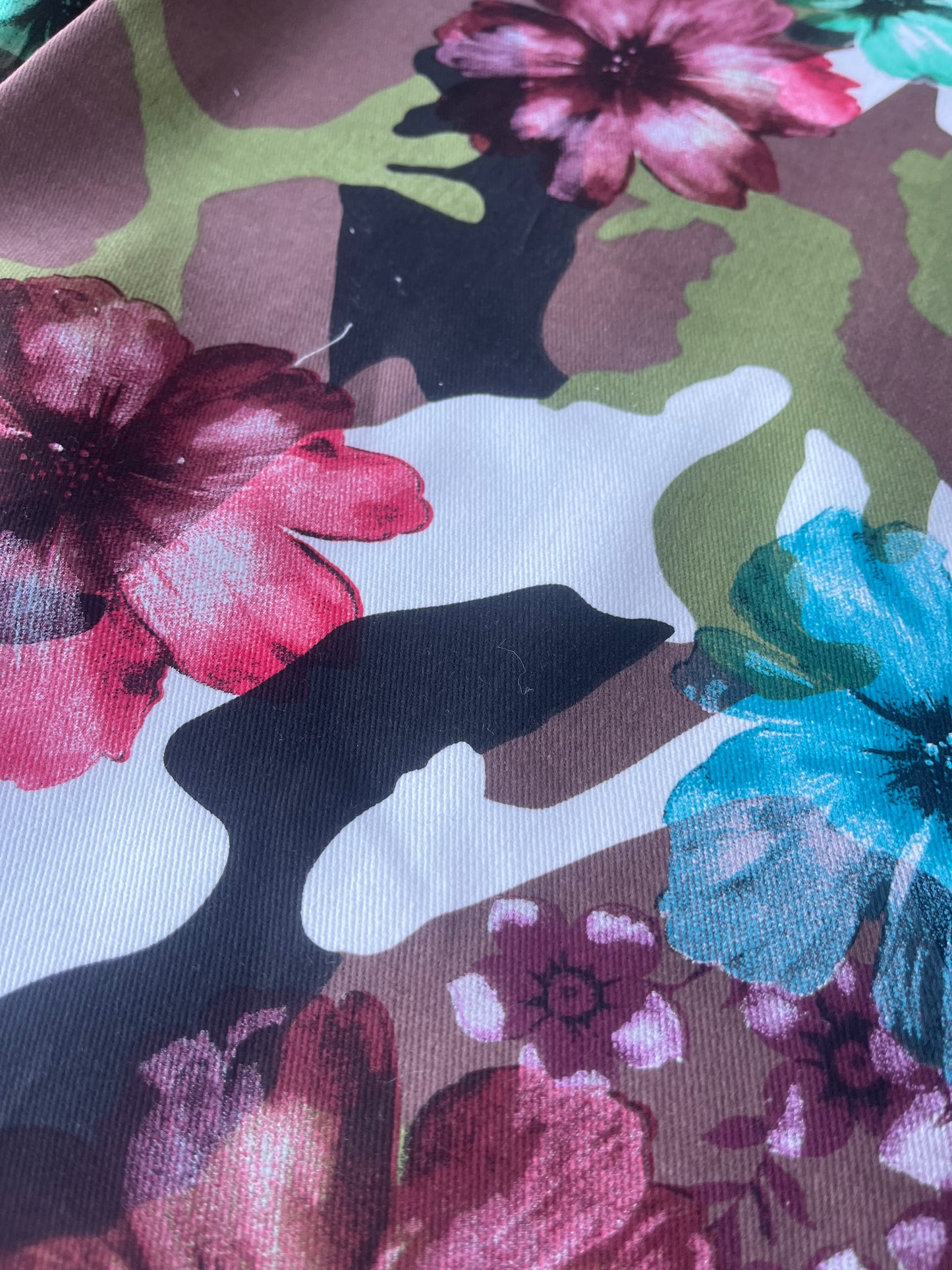 ALAN 018 cotton twill stretch camouflage+flowers