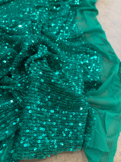 RHINO 026 mesh sequins dark green