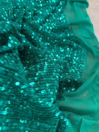 RHINO 026 mesh sequins dark green