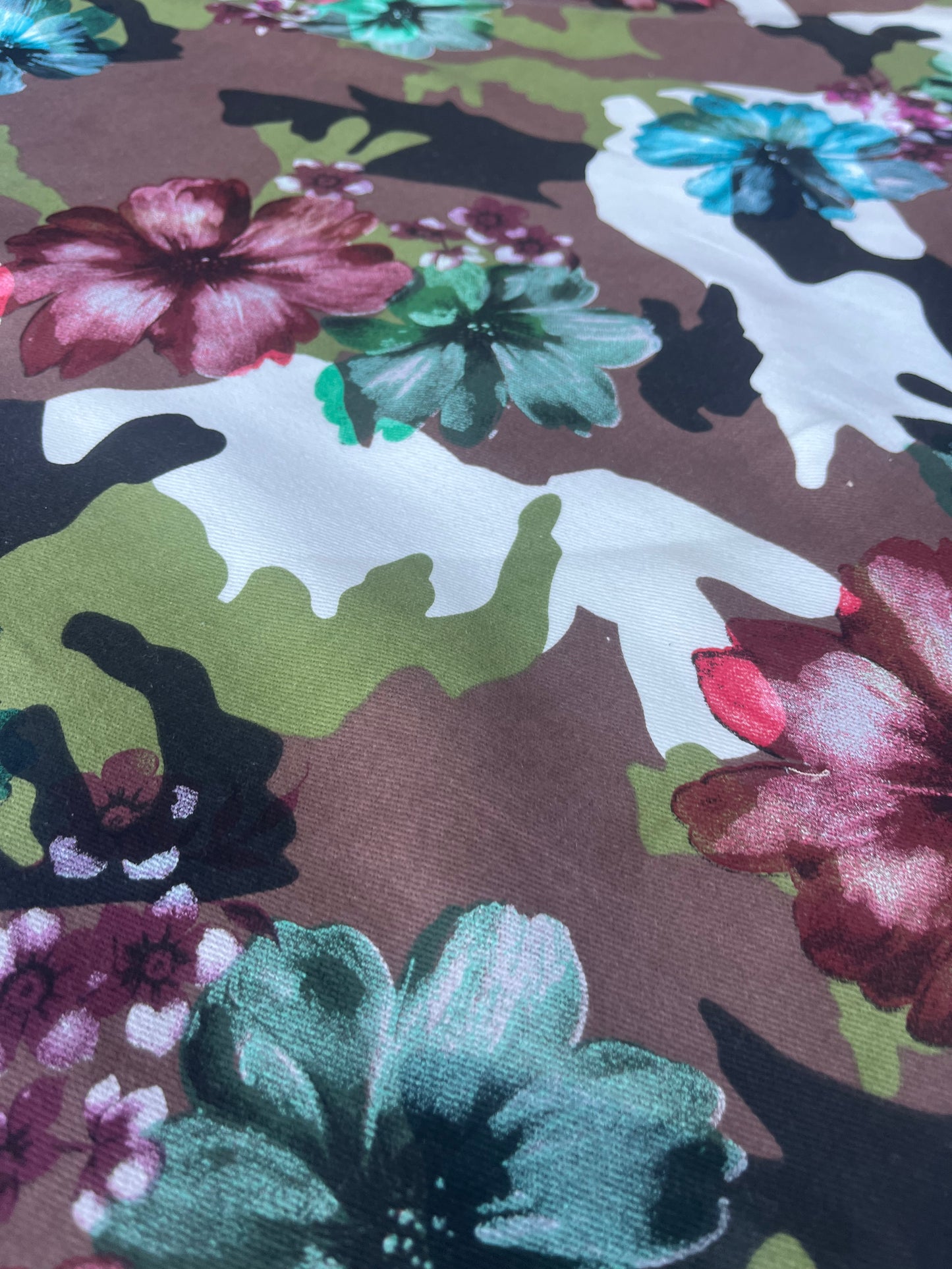 ALAN 018 cotton twill stretch camouflage+flowers