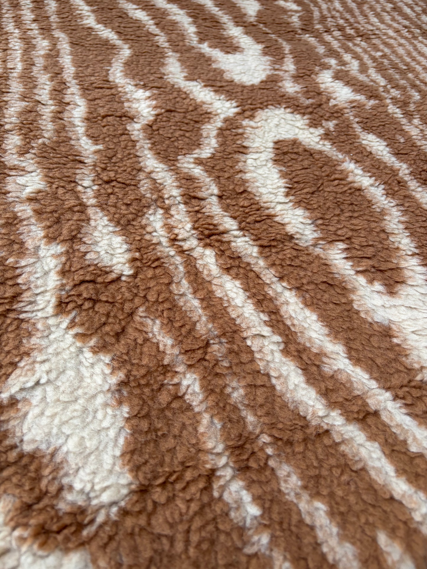 WILD WOOL 009 cognac/sand zebra heavy boiled wool